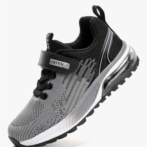Kids' Black & Gray Air-Cushion Athletic Sneakers
